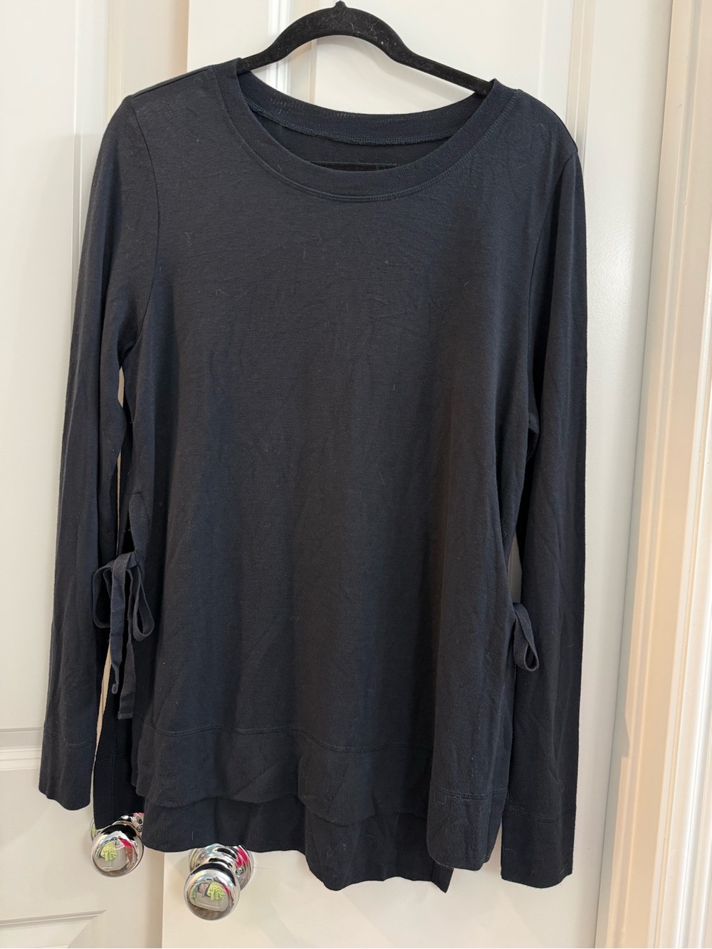 UGG Shirt Women's Medium Quincy Marled Baby Terry Lounge Top Black Size M